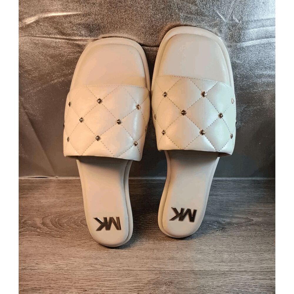 MICHAEL Michael Kors Women's Hayworth Slide Sandals - Light Cream 11M